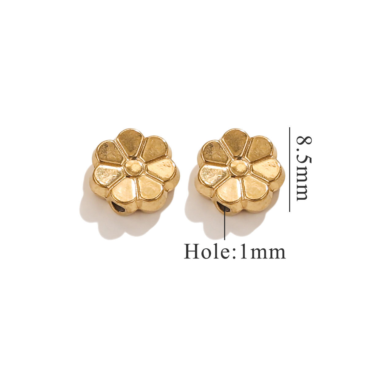 Gold color / 1 Piece Retro Style Flower Shape Stainless Steel  Gold Color Women's Pendant Picture8